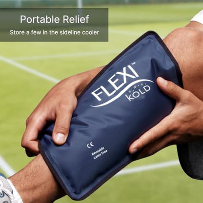 FlexiKold Gel Soft Flexible Ice Packs for Injuries - Reusable Freezer Cold Pack, Cold Compress & Cooling Gel Pad for Face, Shoulder, Hip, Leg, Arm, Ankle & Foot Injury - Medium - 7.5” x 11” - size: Medium (Pack of 1)