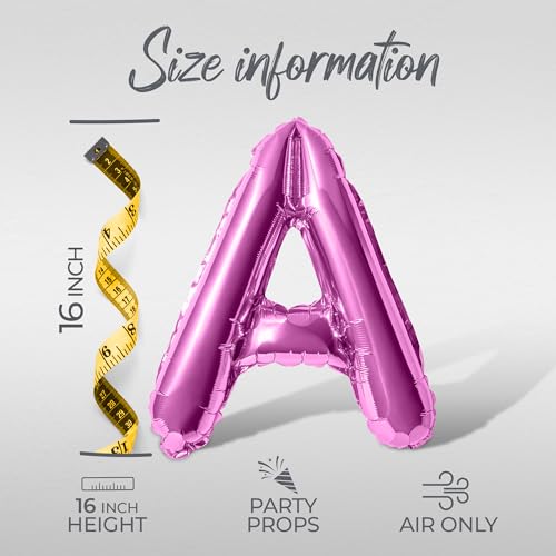 Letter Balloons - EID MUBARAK 16" Inch Alphabet Letters Foil Mylar Balloon Blessed Feast Festival Party Banner (Pink) - color: Pink