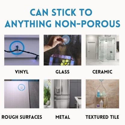 Suction Cup Hooks, Strong Heavy Duty for Wreaths Hanger Glass Door Window Shower Wall Textured Tile Uneven Rough Surfaces Caddy Shelf Towel Puff Squeegee Backbrush Vinyl Fence Pool Cover