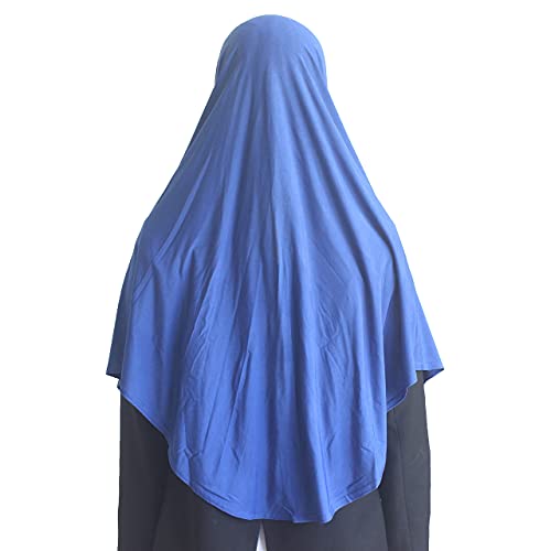 Women's Instant Hijab Muslim Headscarf Prayer Scarf Soft Breathable Stretchy Wrap - color: Blue