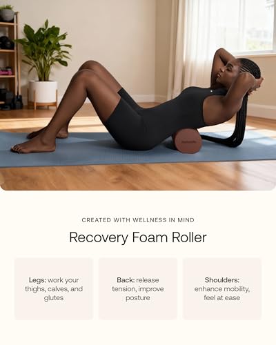 BetterMe Foam Roller for Muscle Recovery – High Density Exercise Roller for Back &Legs – Deep Tissue Massage Roller for Tension, Relief & Stretching (Black) - color: Black
