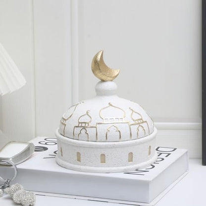 Islamic Cultural Decor Collection - Handcrafted Resin Mosque Models & Tower Ornaments for Home/Office Display Ramadan Decoration (Storage Basin) - style: Storage basin