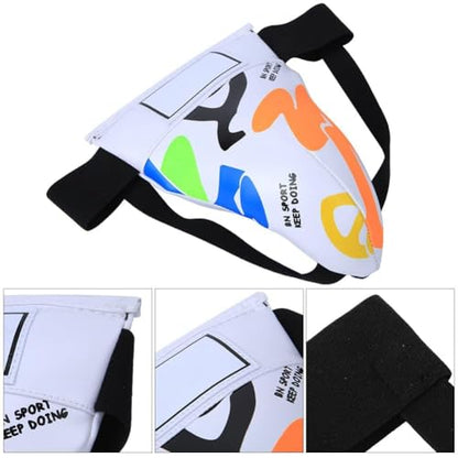 HERCHR Children Groin Guard, Boxing Kickboxing MMA Muay Thai Sparring Groin Guard Protective Gear for Sanda Taekwondo Training - color: White