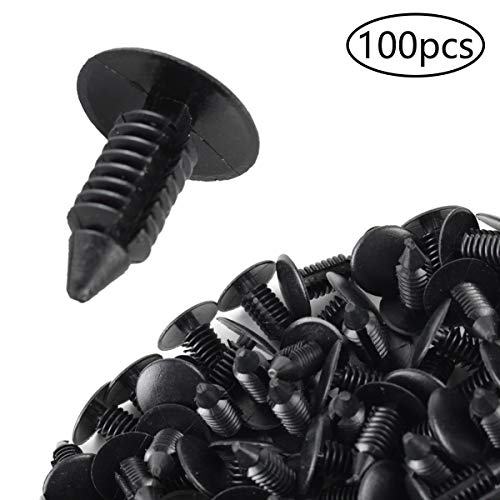 AUTOKAY 100Pcs 8mm Bumper Clips Auto Car Hole Plastic Rivets Fastener | Retainer Clips Fender Push Pin Fits for GM #1605396, 1595864 for Chrysler 6030441 for Ford 388577S, W705589-S300