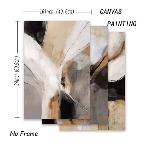 Black Brown Abstract Wall Art Canvas Pictures Modern Artwork Orange Grey White Paintings Art Prints 16x24inch Unframed - color: Botanical