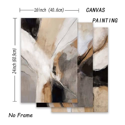 Black Brown Abstract Wall Art Canvas Pictures Modern Artwork Orange Grey White Paintings Art Prints 16x24inch Unframed - color: Botanical