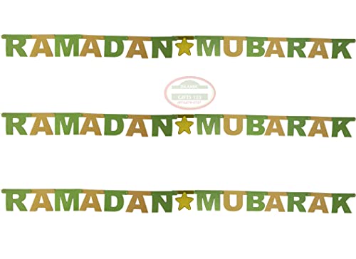 Ramadan Banners [3 PACK] Ramadan Mubarak Wall Decoration Ramadan Favors Ramadan DIY Eid Decor Islamic Gifts 123 (Banners) - color: Banners