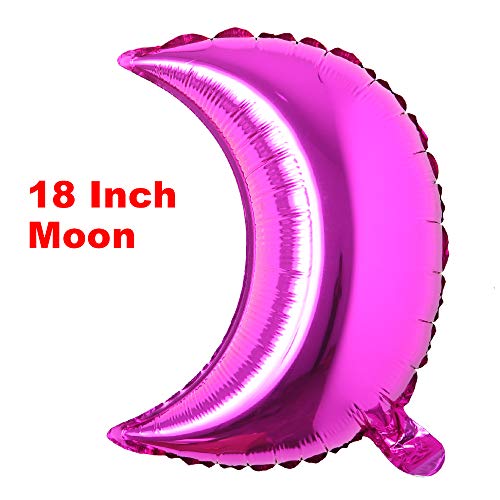 18 inch moon Eid Al-Fitr holiday aluminum foil helium balloons birthday holiday party supplies wedding layout decoration (18 inch Moon Rose Red) - color: 18 Inch Moon Rose Red