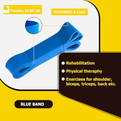 Pull Up Bands, Resistance Bands, Pull Up Assistance Band Exercise Bands for Men & Women Working Out, Body Stretching, Physical Therapy, Muscle Training - color: Dark Blue