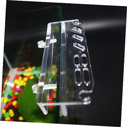 Totority Acrylic Aquarium Tool Holder for Water Plants Wall-Mounted Storage Rack for Fish Tank Maintenance Multiple Tool Slots for Scissors and Tweezers