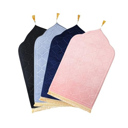 JE JOUE Prayer Rug Muslim Mat Islamic - Thickening Sponge Muslim Rug for Men Women Eid Travel Ramadan, Soft Luxury Great for Knees and Forehead （Gray） - color: Grey