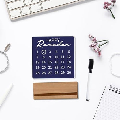 Islamic Ramadan Countdown Decor Ramadan Decorations for Home Table Eid Mubarak Decorations Happy Ramadan Acrylic Sign for Farmhouse Desk - style: Rustic