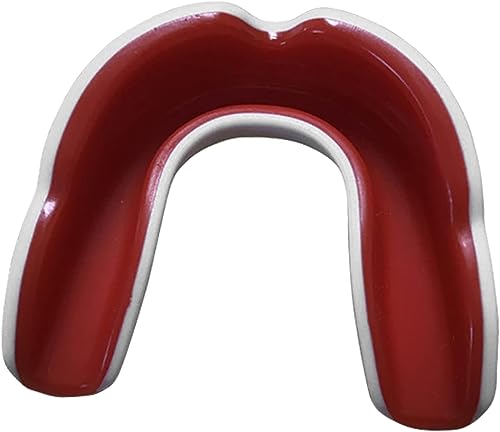 Red Mouth Guard, Sports Mouth Guard Mouthguard for Football, Basketball, Hockey, MMA, Boxing, Jiu Jitsu, Adult & Youth Red&White Adults Mouthguards
