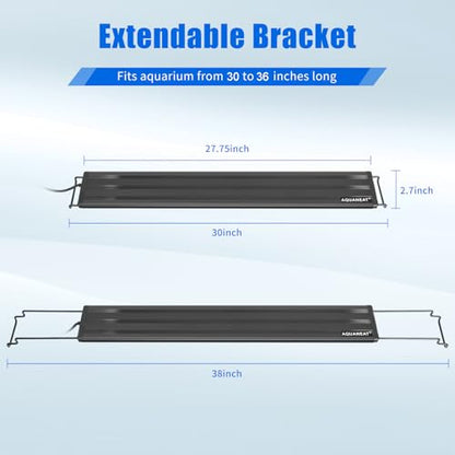 AQUANEAT LED Aquarium Light Full Spectrum for 30 Inch to 38 Inch Fish Tank Light Fresh Water - size: 30"-38"