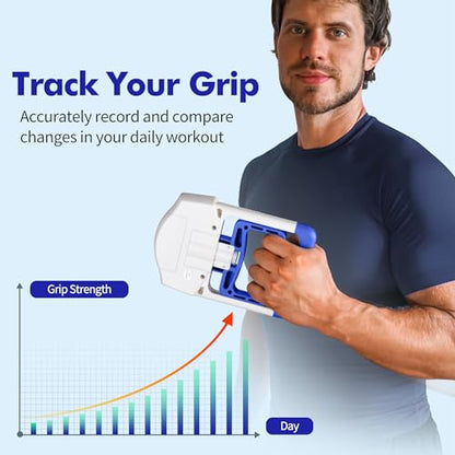 Grip Strength Tester, Digital Hand Dynamometer FDA Registered with Backlit LCD for Grip Strength Testing and Training