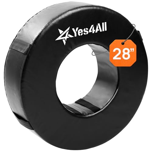 Yes4All Tackling Dummies for Youngth Football, 11lbs /20lbs Leather Block and Tackle Dummies for Contact Drills, Martial Arts - color: B.Black - Tackle Wheel Ring Football
