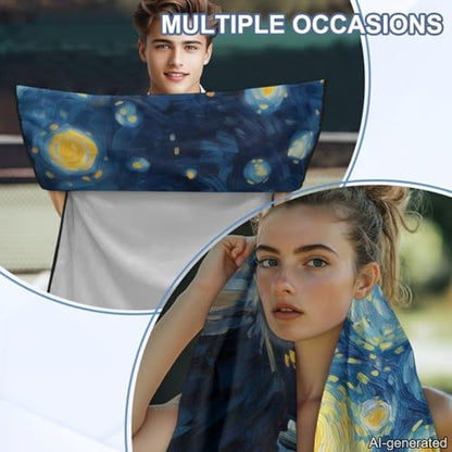 Starry Cat Print Car Towels for Seats Sweat Absorption Car Seat Towel Cover After Gym Non Slip Towel Automotive Seat Covers for Truck Sedan SUV, Easy to Install and Clean - color: Blue - Starry Cat