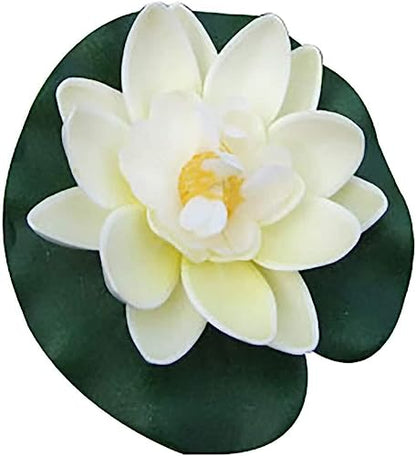 4 Pcs Artificial Floating Foam Lotus Flower with Water Lilys Pad Ornanments,Lifelikes Fake Lotus Flowers for Patio Pond Pool Fish Tank Aquarium Home Garden Special Decoration Outdoor Décor