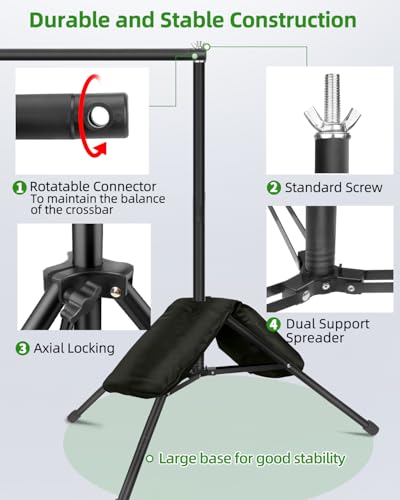 Hemmotop Photo Backdrop Stand 11x10ft, Heavy Duty Background Frame Kit - size: 11x10ft