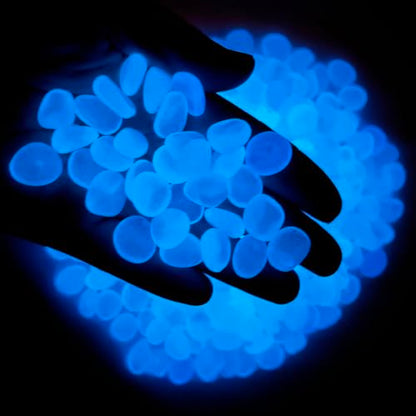 SEETOOOGAMES Glow in Dark Rocks - Glow Pebbles Stones for Outdoor Garden, Aquarium, Walkway, Yard Accessories, Turtle Fish Tank Gravel, Landscaping Decorations - 500 Blue - style: 500 BLUE