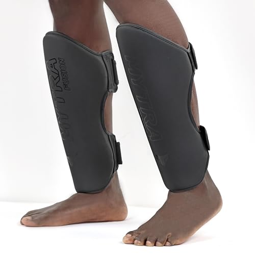 Mytra Fusion Shin Guards Artificial Leather MMA Shin Guards Muay Thai, Training, Sparring, Kickboxing, Martial Arts Shin Guards - size: Large