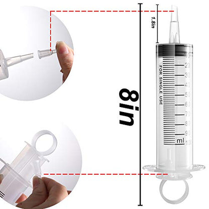 2 Pack Large Syringes, Large Plastic Garden Industrial Syringes for Scientific Labs, Measuring, Watering, Refilling, Filtration Multiple Uses (100 ML) - size: 100 ML
