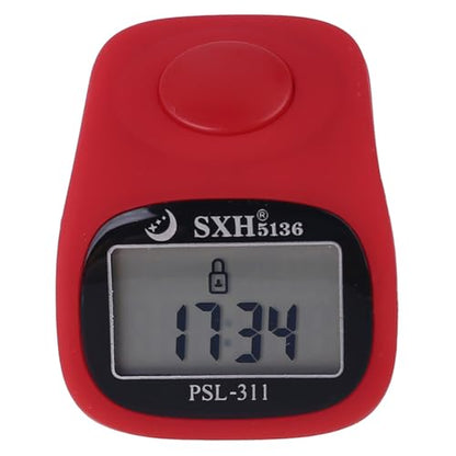 Finger Counter Islamic Tasbih Bead 6 Digital LED Electronic Handheld Counter With Remind For Time Manual, Black