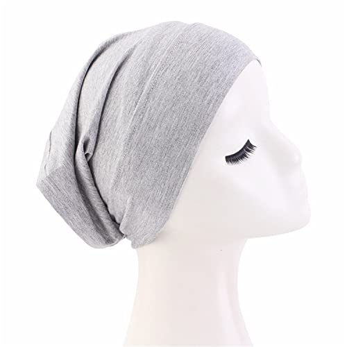 Qianmome 4 Pieces Womens Turban Soft Buttomed Tube Cap Inner Underscarf Headband Headwrap Hijab Bonnet Chemo Cap - color: 4pcs Style a