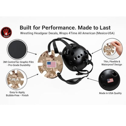Wrestling Headgear with Ear Protection & Chin Cup Adjustable Lightweight Head Guard for Competition & Practice – Durable Protective Wrestling Ear Guard for Youth & Adult Athletes - color: Usa Desert Camo