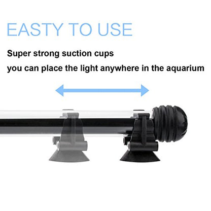 15 inches LED Aquarium Light, 2.5W Fish Tank Light Underwater Light Submersible Crystal Glass Lights, 21 LED Beads 12 Colors 19 Modes Brightness Adjustable Memory Function IP68 Waterproof - size: 15 Inch (Pack of 1)
