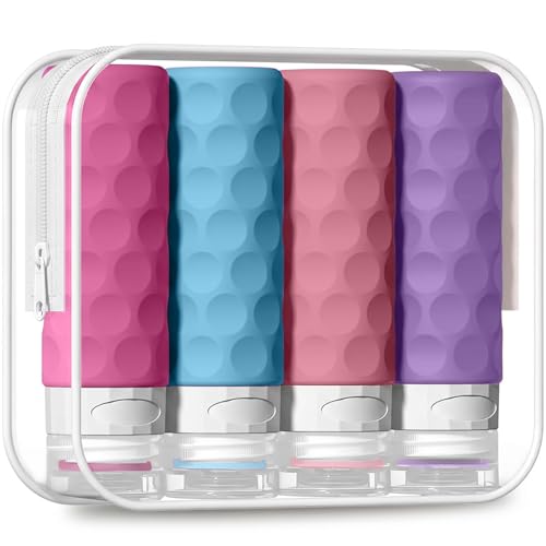 Silevoler Travel Bottles for Toiletries, Silicone Travel Size Containers - color: Vibrant