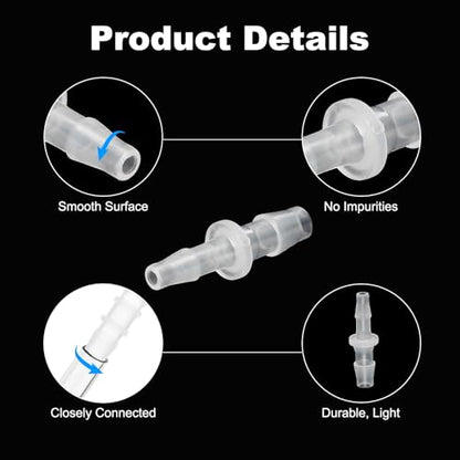 PATIKIL 1/4" x 3/16" Plastic Hose Barb Fitting, 2 Pcs Thru-Bulk Pipe Connectors Barbed Splicer Mender Joint Adapter Union for Aquarium Fuel Gas Liquid Air - size: 1/4" x 3/16"