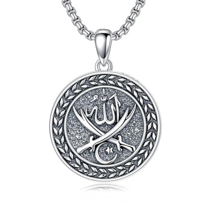 PELOVNY Allah Necklace for Men Women 925 Sterling Silver Islam Allah Pendant Chain Islamic Muslim Religious Jewelry Gifts - color: Allah-05