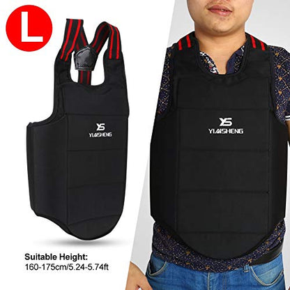 Boxing Chest Protector Karate Vest Chest Protection, Adjustable Karate Waistcoat, and Chest Protector for Adults and Kids Sparring Gear for Boxing, Karate, and Impact Sports