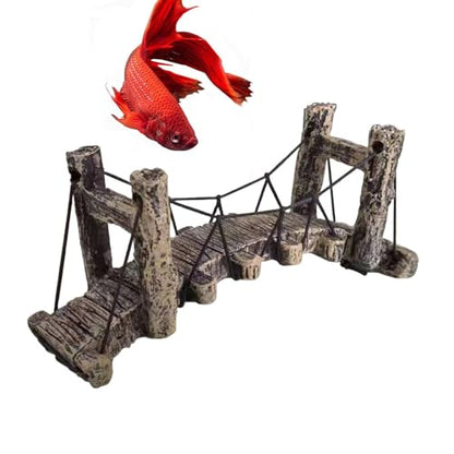 Aquarium Bridge - Arch Drawbridge Decoration, Fish Tank Suspension Ornament | Resin Garden Rope Bridge Ornament, Landscaping Decor for Aquariums Display Habitat Enhancement Accessories