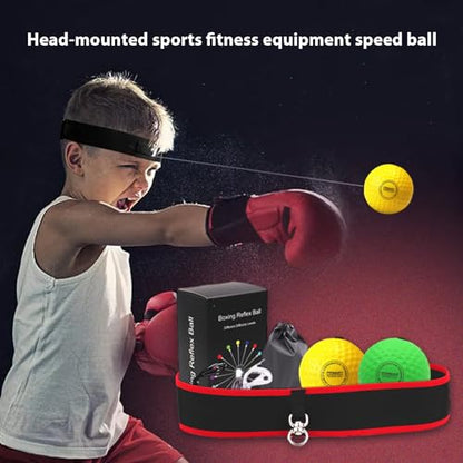 Boxing Reflex Ball, Boxing Ball Headband, Adjustable Head-Mounted Strength Training Boxing Balls, Reaction Ball for Adults Kids Courtyard Gym Home