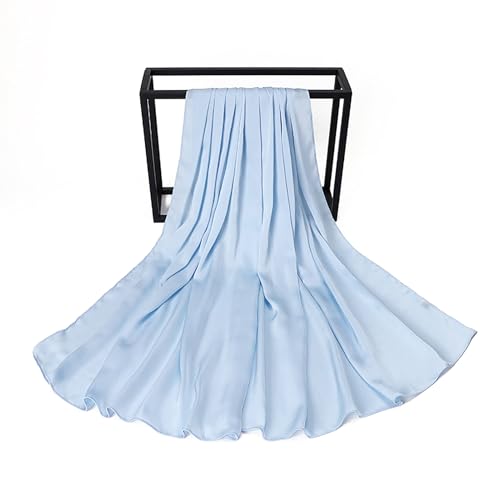 Luxury Silky Satin Hijab for Women, Shimmer Crinkle Muslim Head Scarf, Graceful Feminine Charm - color: Sky Blue