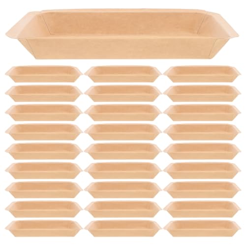50 Pack Disposable Food Trays Crawfish Trays Paper Plates 8.14 X 6.49 X 0.98 in Oval Serving Platters for Seafood Crab Lobster Bbq Party Supplies