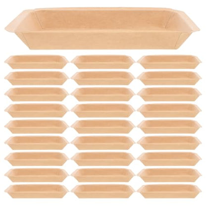 50 Pack Disposable Food Trays Crawfish Trays Paper Plates 8.14 X 6.49 X 0.98 in Oval Serving Platters for Seafood Crab Lobster Bbq Party Supplies