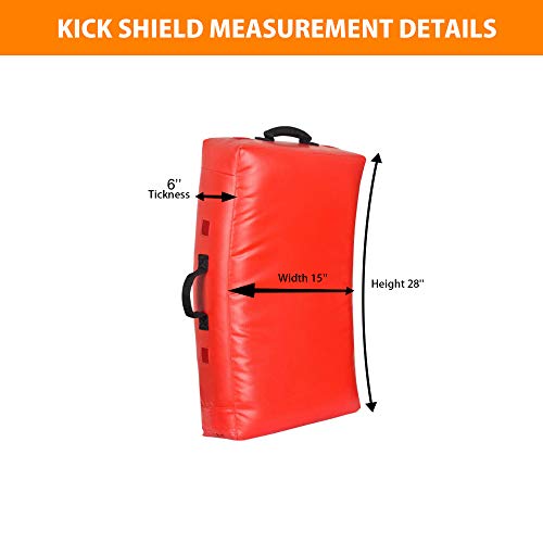 MACS Curved kick shield Thai pad for training Martial Arts punches and kicks blocking surface, strike body sports shield Adult Size 28"x15" and Kids Size 24''x13''- 1 Piece