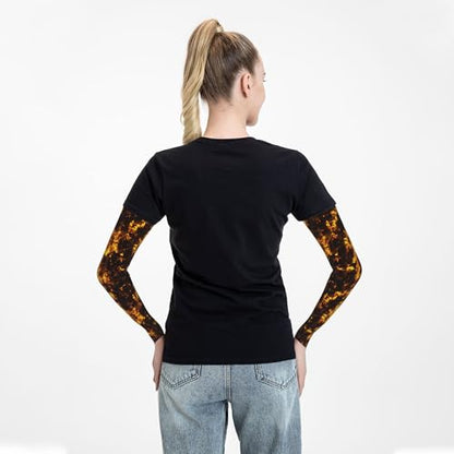 Arm Sleeves Outdoor Garden Sports Cooling Sun Sleeve for Women Men Farm - color: Golden Mosaic