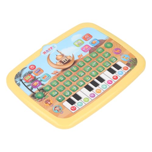 Mingzhe Arabic Learning Machine Interactive Electronic Educational Toy with 28 Alphabet Words 10 Numbers for Kids Children Plastic 7.1 x 9.4 x 0.8in (Yellow) - color: Yellow