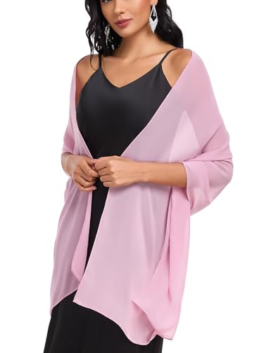 Shawls and Wraps Soft Chiffon Scarve Scarf For Evening Party Dresses Wedding Stole - color: Baby Pink