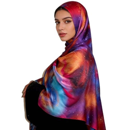 Hijab Scarf for Women Fashion Printed Modal Hijab Head Wrap Scarves Lightweight Long Scarf Shawls - color: Watercolor O