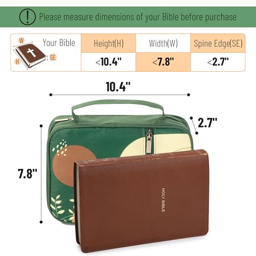 Mr. Pen- Bible Cover Case | Carrying Book Case with Durable Handle and Zippered Pocket, Bible Protective Church Bag for Men & Women, Christian Gifts - color: Dark Green