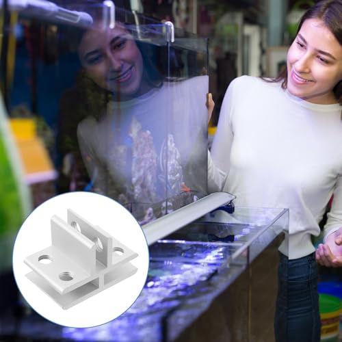 FOMIYES Glass Bracket Holder and Mirror Clips for Frameless Glass 5-8mm Thickness, Silver Aluminium Alloy Side Clamp for Aquarium Cover and Shelf Support in Home Improvement Tools