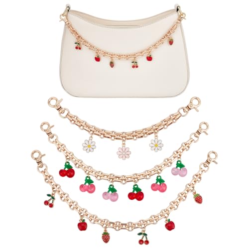 UNICRAFTALE Purse Chain Strap Replacement 8 Inch Short Chain Straps Enamel Charm Bag Handle with Buckle Extender - color: Gold/Red/Pink/White