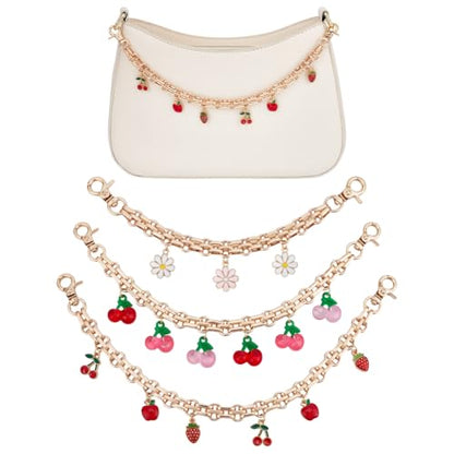 UNICRAFTALE Purse Chain Strap Replacement 8 Inch Short Chain Straps Enamel Charm Bag Handle with Buckle Extender - color: Gold/Red/Pink/White