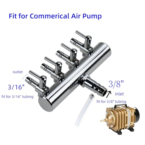 AQUANEAT Aquarium Control Valve, Fish Tank Air Valve, Air Flow Distributor Splitter for Commerical Pump Accessories(Small 4 Way) - size: Small
