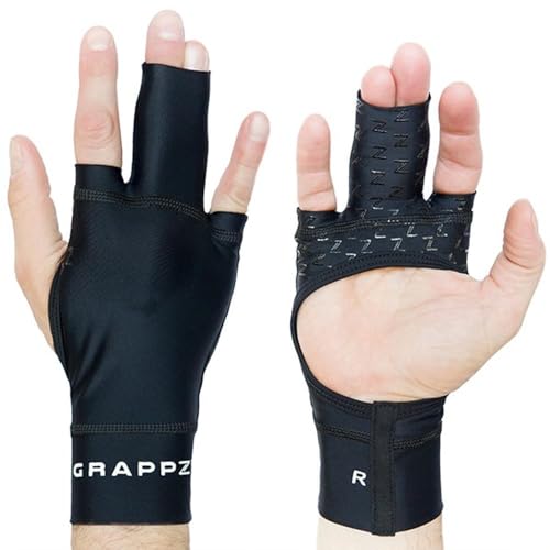 Grappz Middle Finger Brace Compression Gloves – Athletic Buddy Tape & Trigger Finger Splint Alternative – Finger Sleeve & Brace, Arthritis Pain Relief & Joint Stabilizer for All Sports – Unisex M - size: Medium, style: Middle Finger